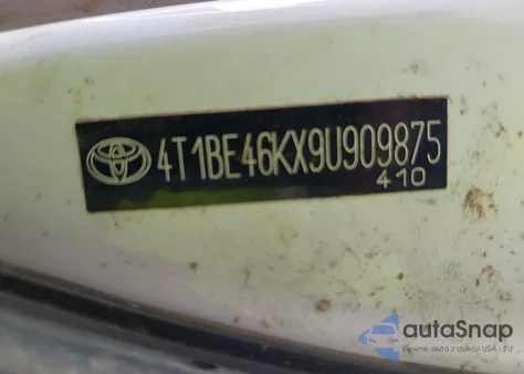 2009 Toyota Camry Xle z USA, uszkodzony, nr VIN 4T1BE46KX9U909875